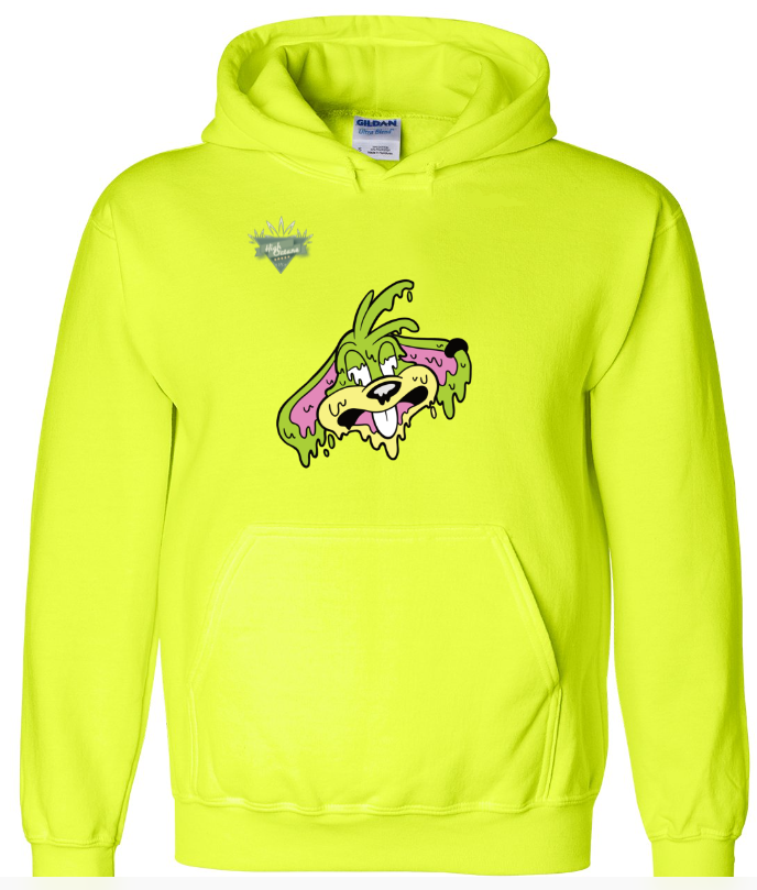 High Octane Drippy Green - Hooded Sweatshirt (LIME GREEN)